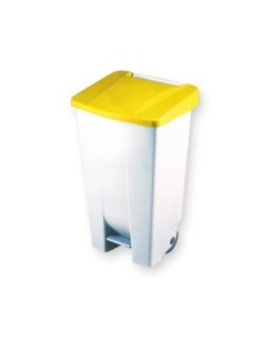 CONTENEDOR 120 LTS TAPA AMARILLA CON RUEDAS Y PEDAL RSSO