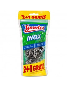SPONTEX ESTROPAJO ACERO INOXIDABLE PACK 2+1 GRATIS