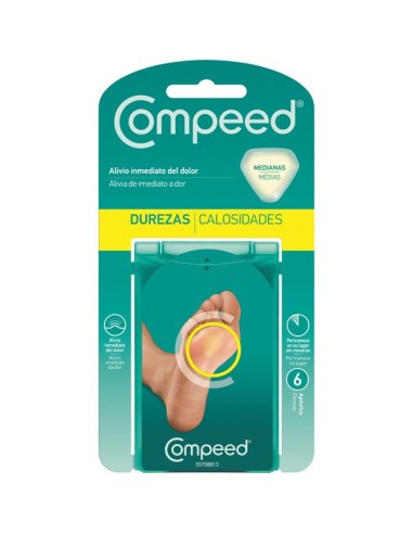 COMPEED DUREZAS PIES MEDIANAS 6 UDS