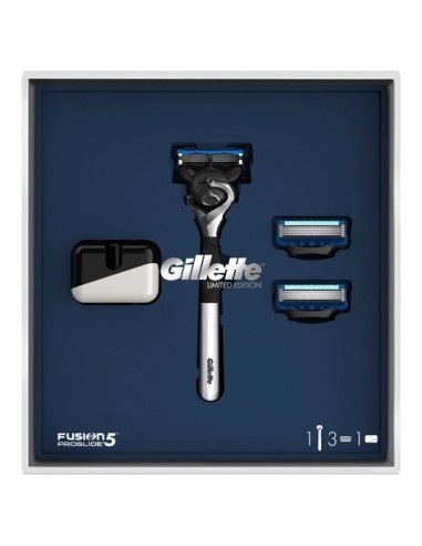 GILLETTE FUSION PROGLIDE (1 MAQ+3 CARGADORES+SOPORTE)