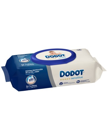 Toallitas Dodot Sensitive 54 uds con tapa  Suaves e hipoalergénicas