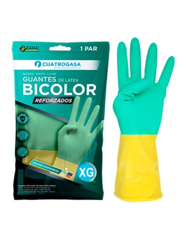 GUANTE BICOLOR TALLA XL EXTRA-GRANDE T/10 VERDE/AMARILLO