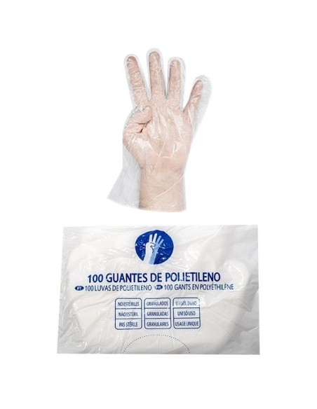 GUANTES DE PLASTICO PVC DESECHABLES BOLSA-100 UDS