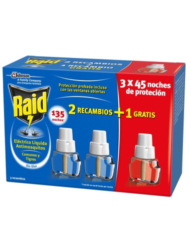 RAID ELECTRICO RECAMBIO LIQUIDO 3X45 NOCHES