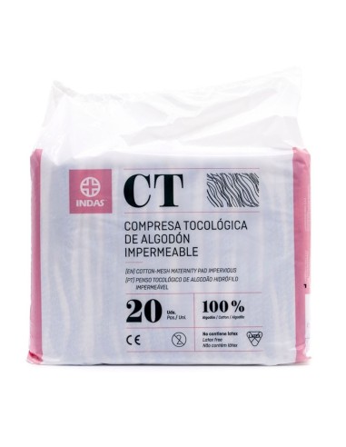 MATERNITY INDAS COMPRESA DE ALGODON IMPERMEABLE 20 UDS.