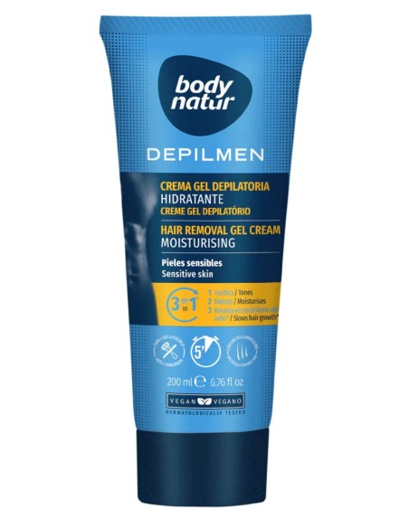 Depilmen Crema Gel Depilatoria Hombre 200 ml para piel sensible y vello corporal