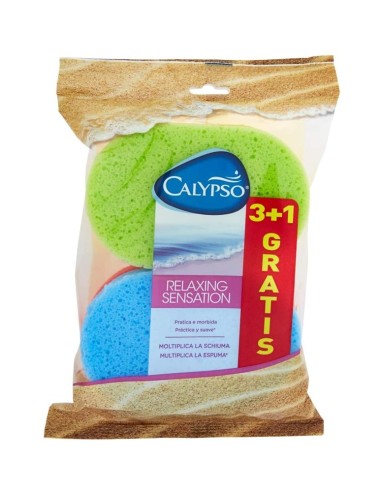 CALYPSO ESPONJA DE BAÑO RELAXING SENSATION (3+1) (4 UDS)