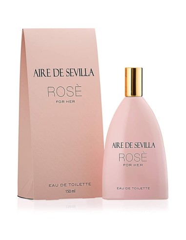 Frasco y estuche de Aire de Sevilla Rosé Eau de Toilette 150 ml para mujer
