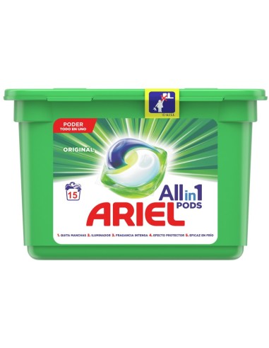 ARIEL DETERGENTE CAPSULAS LAVADORA 18 LAVADOS ORIGINAL