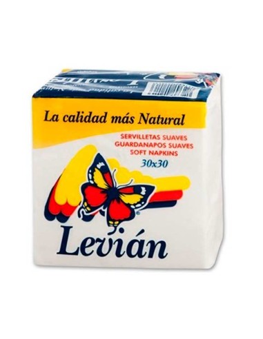 SERVILLETA 30X30 CM. BLANCA LEVIAN 1 CAPA 70 UDS.