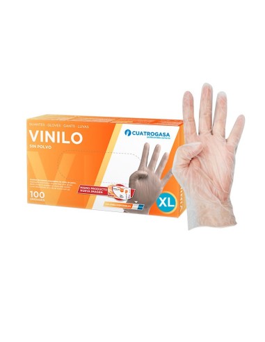 GUANTES VINILO 100 UD SIN POLVO T10 EXTRA GRANDE DESECHABLES