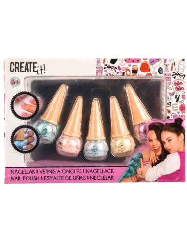 CREATE IT PACK SET 6 LACAS DE UÑAS HELADO CORNETO