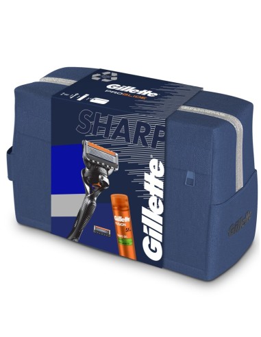 GILLETTE SET NECESER PROGLIDE MAQUINA + 2 CARGADORES + GEL FUSION 200 ML