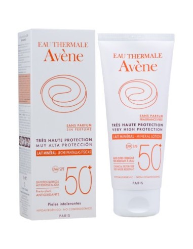 AVENE SOLAR LECHE PANTALLA SPF50+ PIELES INTOLERANTES SIN PERFUME 100ML