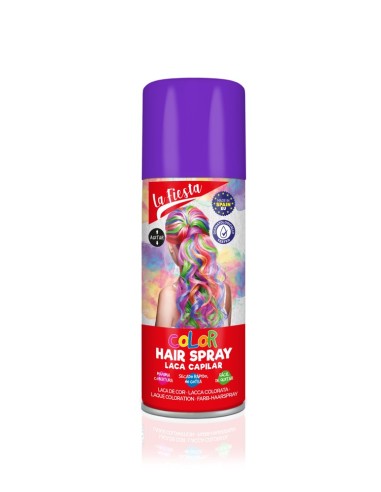 LACA CAPILAR COLOR MORADO SPRAY 125ML LA FIESTA