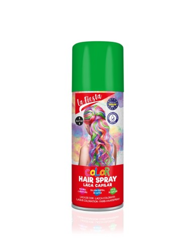 LACA CAPILAR COLOR VERDE SPRAY 125ML LA FIESTA