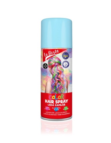 LACA CAPILAR COLOR AZUL CLARO SPRAY 125ML LA FIESTA