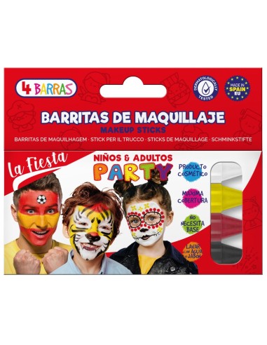 KIT BARRAS MAQUILLAJE 4 COLORES 14 GRS LA FIESTA