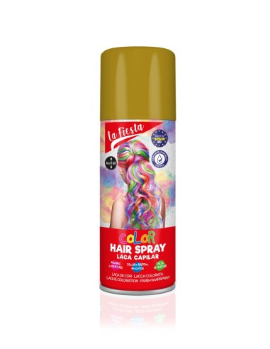 LACA CAPILAR COLOR ORO SPRAY 125ML LA FIESTA