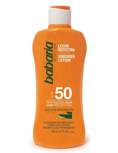 BABARIA SOLAR LECHE PROTECTORA SFP50 CON ALOE VERA 200ML