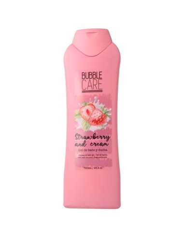 BUBBLE CARE Gel de Baño Fresa y Nata 750 ml - Drolim.com