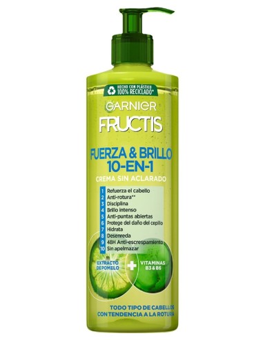 FRUCTIS CREMA SIN ACLADADO FUERZA Y BRILLO 10 EN 1 400ML