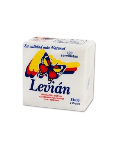 SERVILLETA 33X33 CM. TISSU 2 CAPAS 100 UDS. LEVIAN