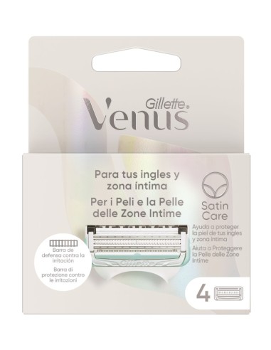 GILLETTE WOMAN VENUS CARGADOR SATIN CARE 4 UDS