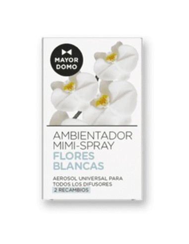 MAYORDOMO AMBIENTADOR MINI SPRAY RECAMBIO 2 UDS. FLORES BLANCAS