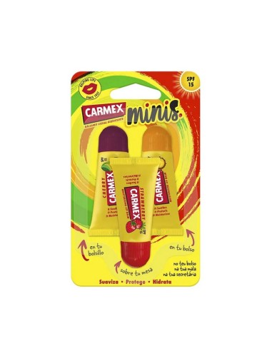 CARMEX BALSAMO LABIAL HIDRATANTE TRIO MINIS SPF15