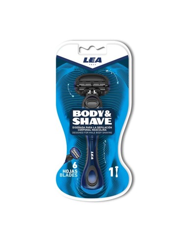 LEA BODY & SHAVE SYSTEM 6 HOJAS MAQUINA DEPILACION HOMBRE + 1 RECAMBIO