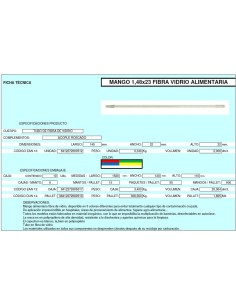 Mango de fibra de vidrio 145 cm para uso alimentario 2