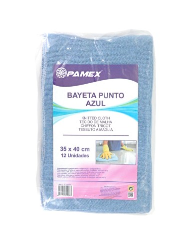 BAYETA PUNTO AZUL 35X40 CM PACK 12 UNIDADES