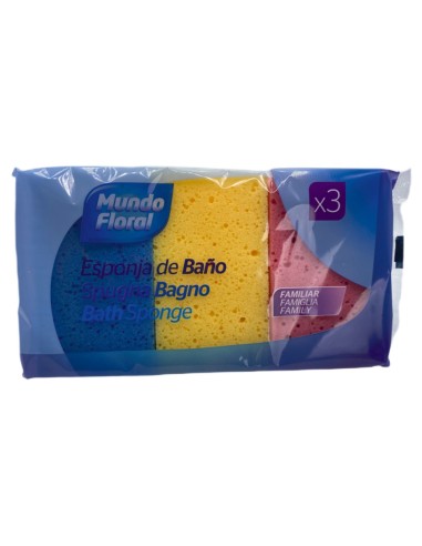 ESPONJA BAÑO LOTE DE 3 UDS. MUNDO FLORAL