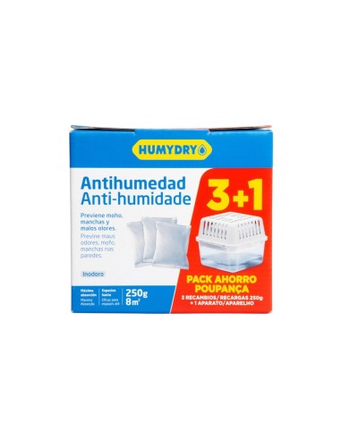 HUMYDRY ANTIHUMEDAD NEUTRO PACK 3 RECAMBIOS 250 GRS + APARATO