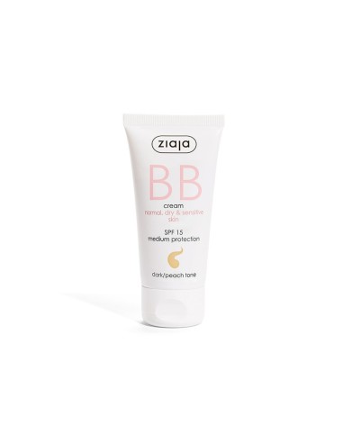 ZIAJA BB CREAM PIELES SECAS, SENSIBLES, DESHIDRATADAS O NORMALES SPF15 - TONO OSCURO 50ML