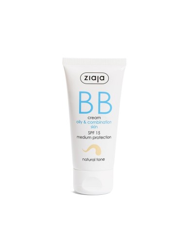 ZIAJA BB CREAM PARA PIELES GRASAS Y MIXTAS SPF15 - TONO NATURAL 50ML