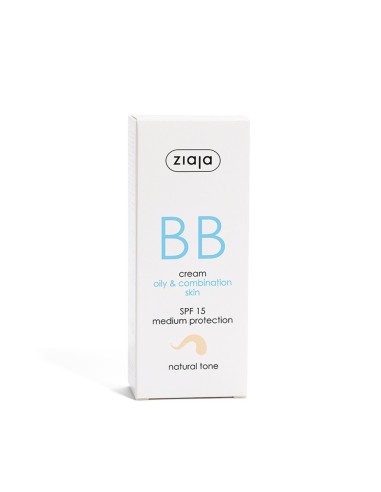 ZIAJA BB CREAM PARA PIELES GRASAS Y MIXTAS SPF15 - TONO NATURAL 50 ML