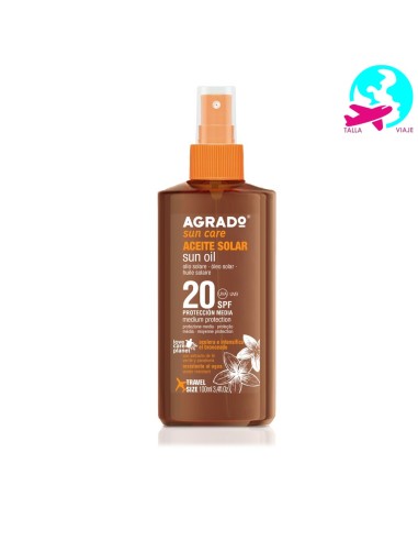 AGRADO SOLAR ACEITE SPF20 SPRAY 100ML