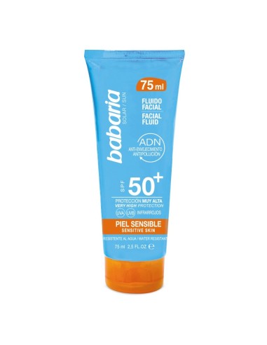 BABARIA SOLAR FACIAL FLUIDO PIEL SENSIBLE SFP50+ 75ML