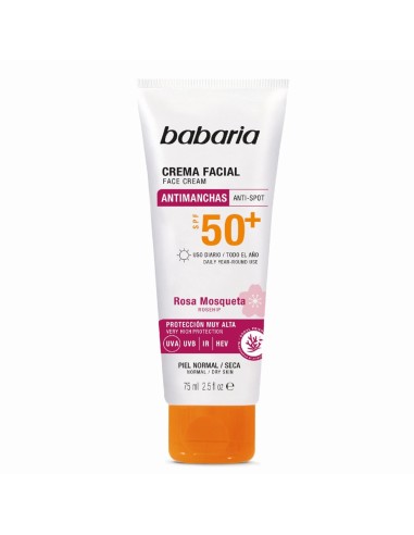 BABARIA SOLAR FACIAL ANTIMANCHAS SPF50 75ML ROSA MOSQUETA