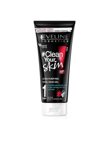 EVELINE CLEAN SKIN GEL LIMPIADOR FACIAL ULTRA PURIFICANTE 200ML