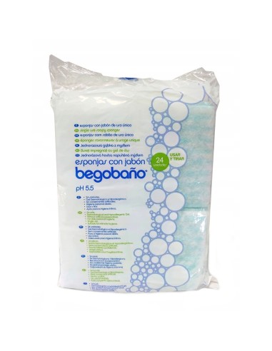 ESPONJAS JABONOSAS DESECHABLES BEGOBAÑO 24 UDS 20X10CM