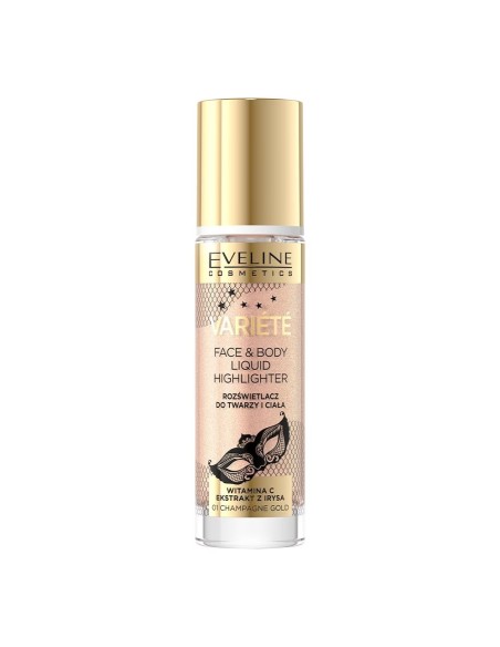 EVELINE ILUMINADOR VARIETE LIQUID HIGHLIGHTER ROSTRO Y CUERPO Nº 01 CHAMPAGNE