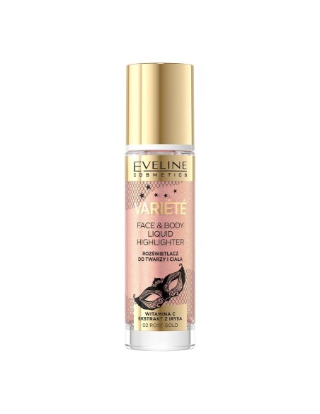 EVELINE ILUMINADOR VARIETE LIQUID HIGHLIGHTER ROSTRO Y CUERPO Nº 02 ROSE GOLD