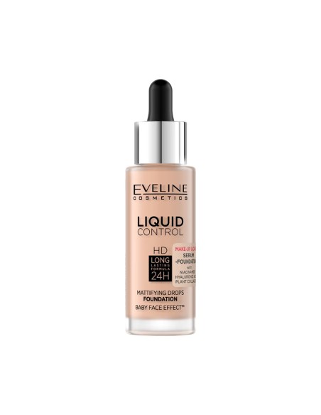 EVELINE MAQUILLAJE MATIFICANTE LIQUID CONTROL CON GOTERO 32ML 050-GOLDEN