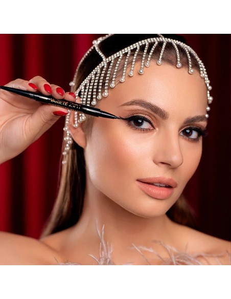 EVELINE DELINIADOR LIQUIDO Y LAPIZ DE OJOS VARIETE 2 EN 1 ULTRA BLACK