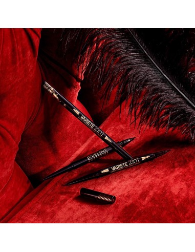 EVELINE DELINIADOR LIQUIDO Y LAPIZ DE OJOS VARIETE 2 EN 1 ULTRA BLACK