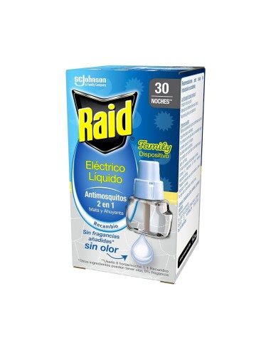 RAID ELECTRICO RECAMBIO LIQUIDO 1X30 NOCHES FAMILY 2EN1 SIN OLOR