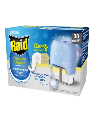 RAID ELECTRICO APARATO + FAMYLY LUZ RECAMBIO LIQUIDO 30 NOCHES